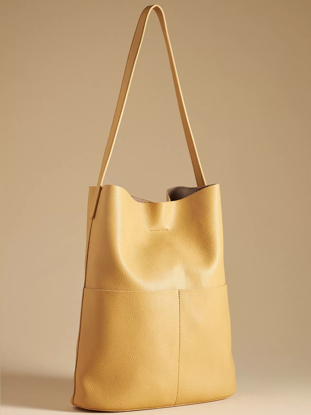 Anthropologie Yellow Tall Bucket Bag